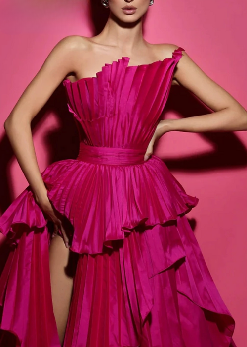 Woman wearing the Old Money Collection Couture Speechless Maxi