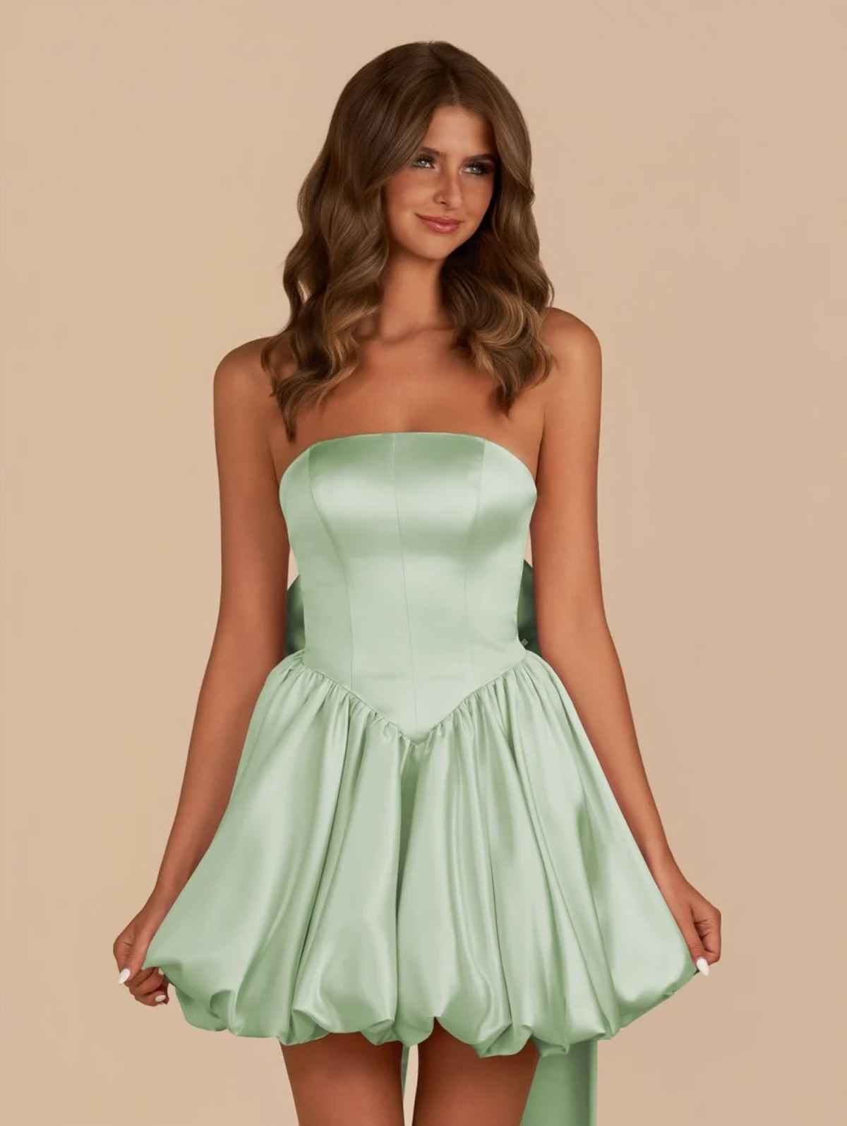 Bentley Mini Dress | Satin Corset with Detachable Bow | And She Is Couture®