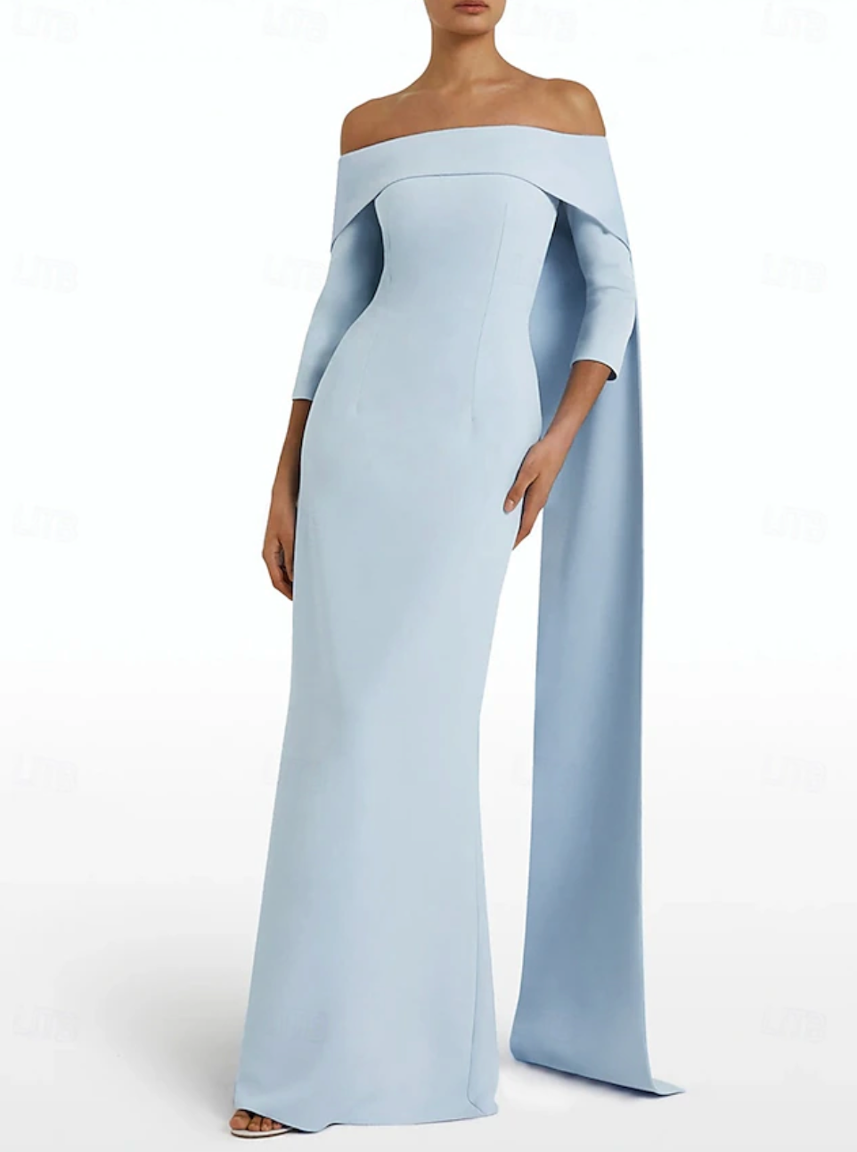 European Off The Shoulder Train Dress-And She Is Couture®