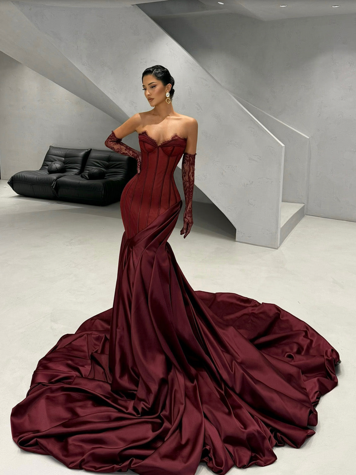 Passion Satin Lace Corset Gown | Floor-Length Formal Dress