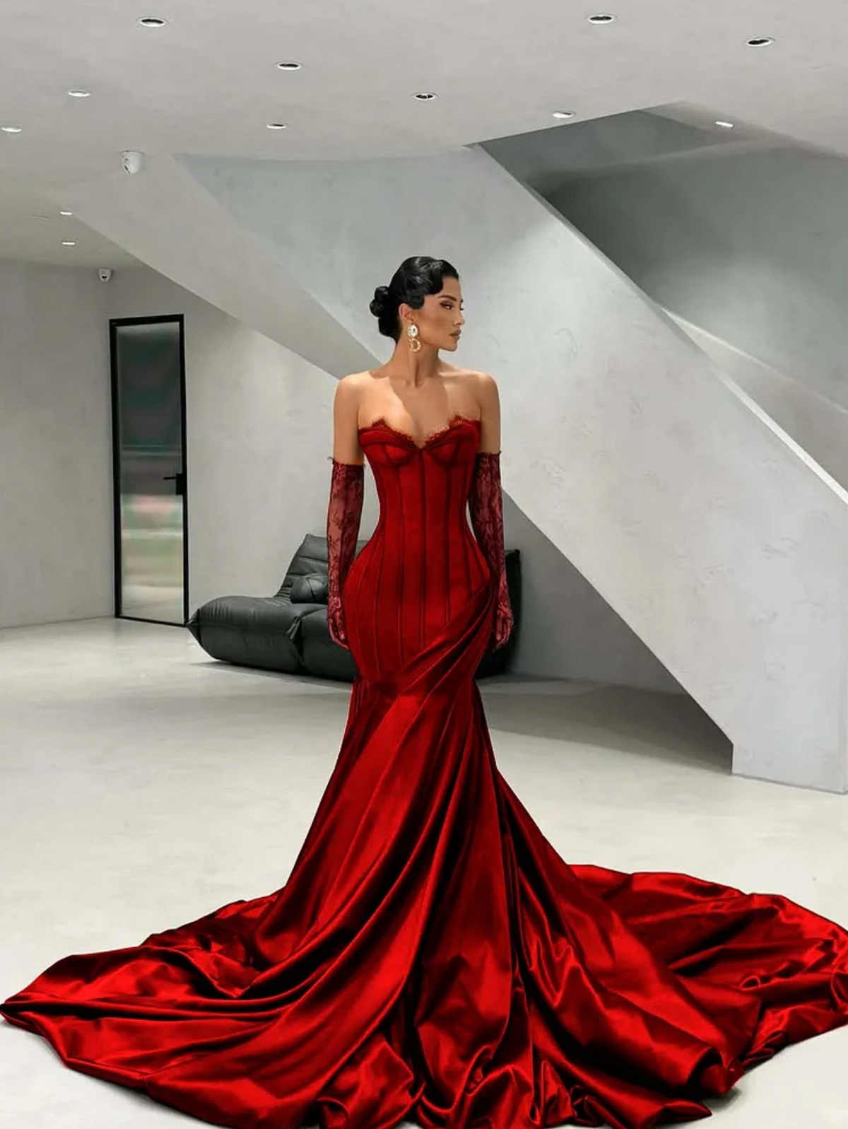 Passion Satin Lace Corset Gown | Floor-Length Formal Dress