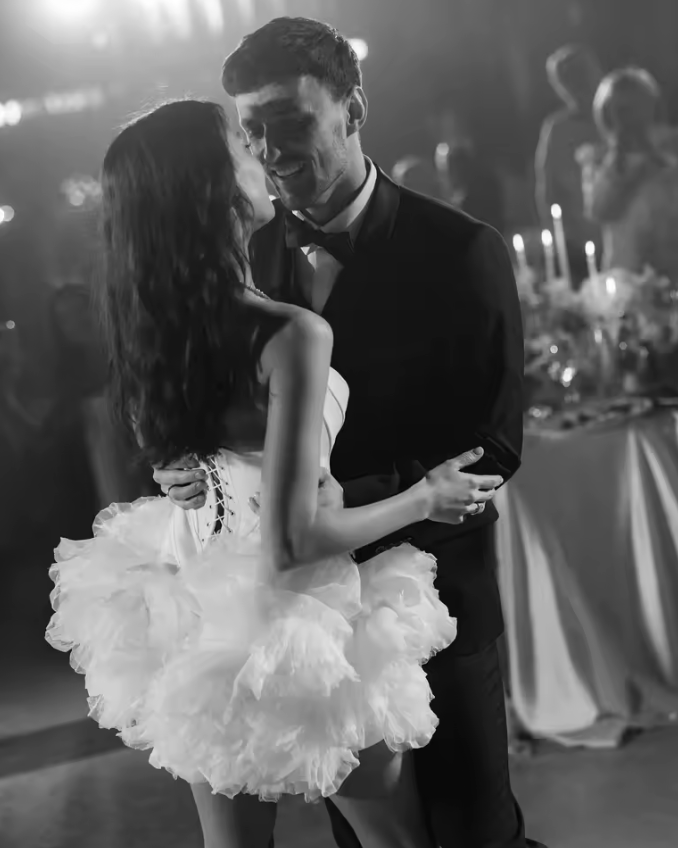 Woman wearing the Old Money Collection Couture Lazaro Cardenas Party Dress