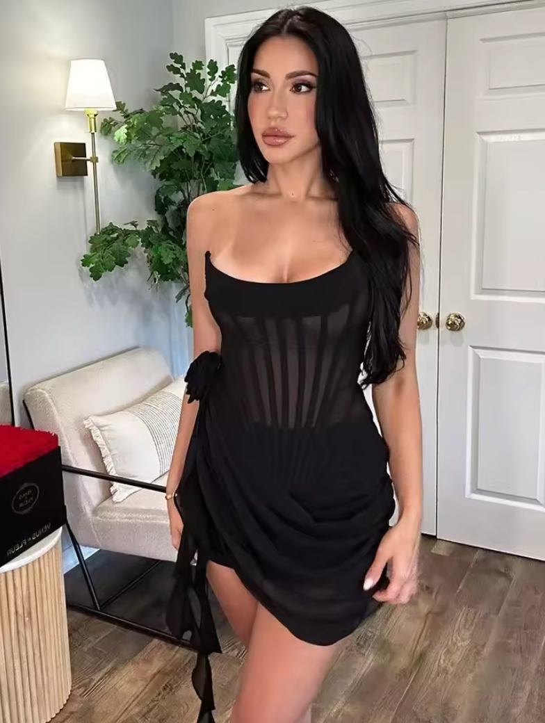 Woman wearing the Old Money Collection Couture Kyoto After Party Mini