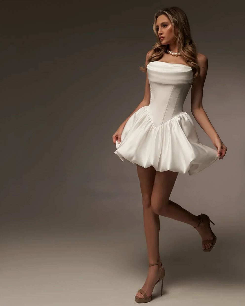 Woman Wearing The Old Money Collection Couture Santa Monica Mini