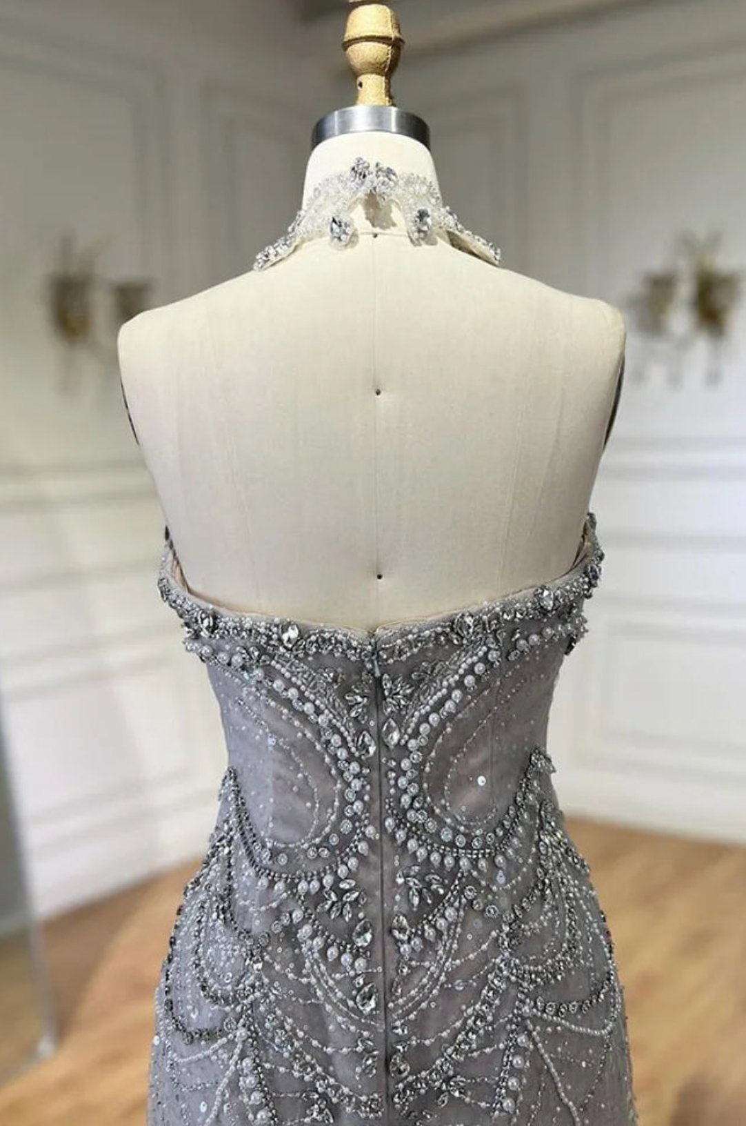 The Serene Crystal Beaded Gown