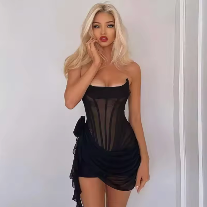 Woman wearing the Old Money Collection Couture Kyoto After Party Mini