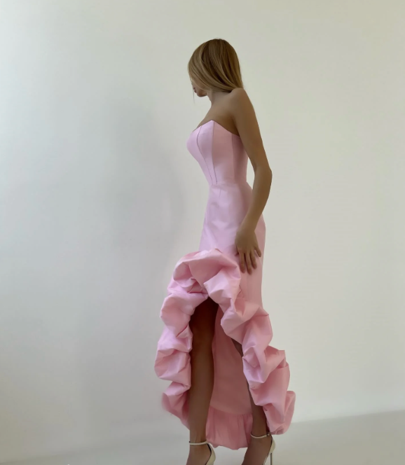 Woman wearing the Old Money Collection Couture pink Herne Bay Cocktail Dress