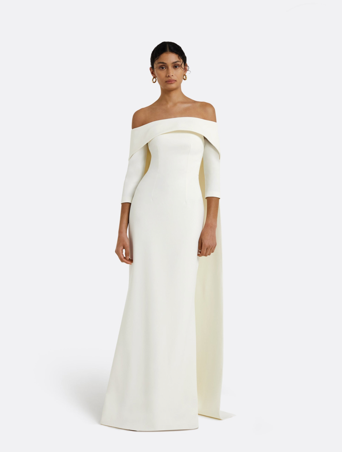 European Off The Shoulder Train Dress