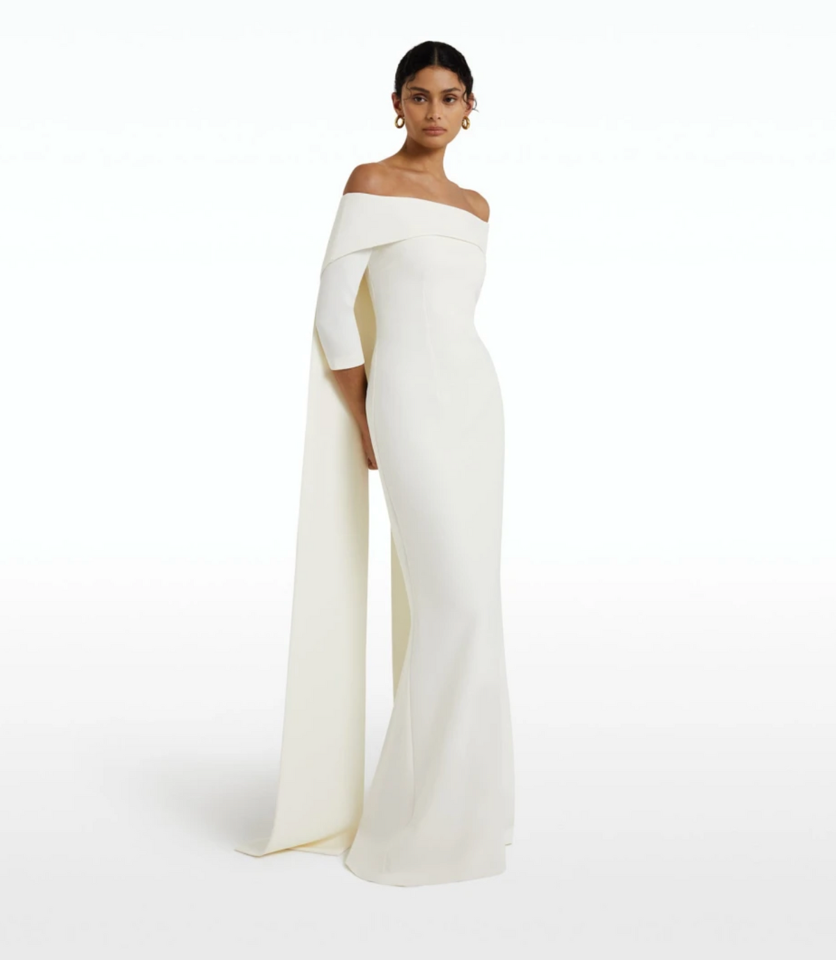 European Off The Shoulder Train Dress